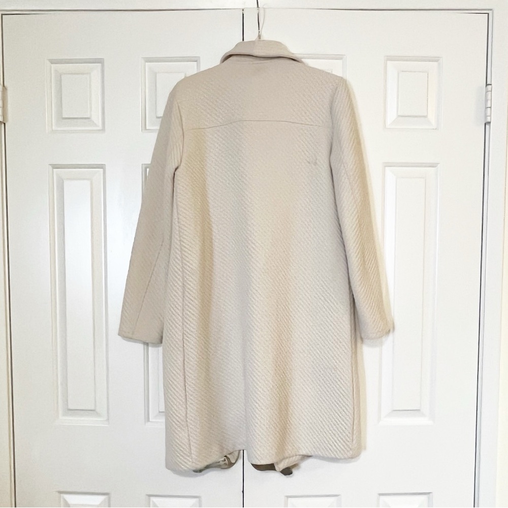 BB Dakota + Steve Madden Cream Open Front Textured Blazer Jacket W/ Pockets. Med - Picture 6 of 14